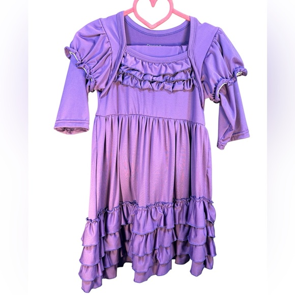 Charlie'S Project Other - Charlie’s Project Purple Ruffled Twirl Dress Pantaloons Size 5/6 Sunday New